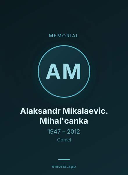 Memorial portrait of Alaksandr Mikalaevic. Mihal'canka