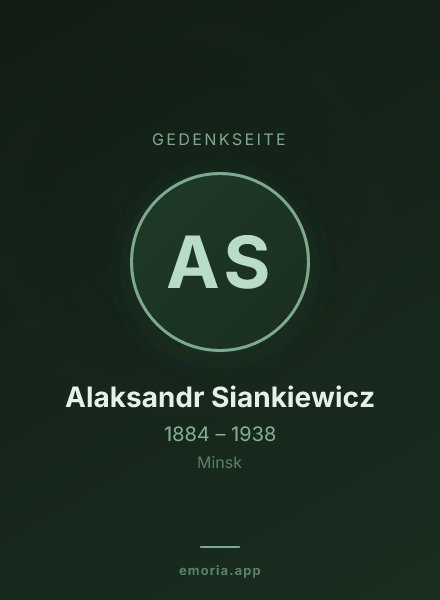 Gedenkportrait von Alaksandr Siankiewicz