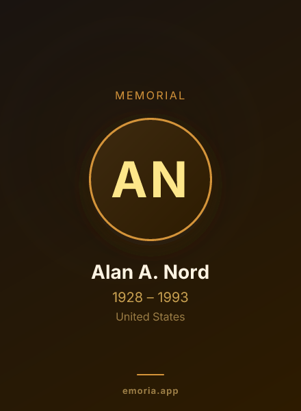 Memorial portrait of Alan A. Nord