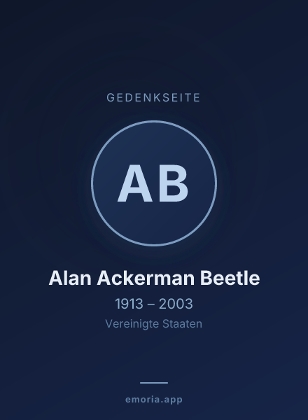 Gedenkportrait von Alan Ackerman Beetle