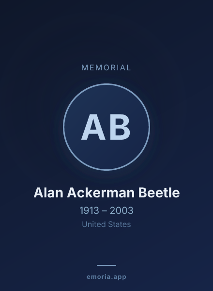 Memorial portrait of Alan Ackerman Beetle