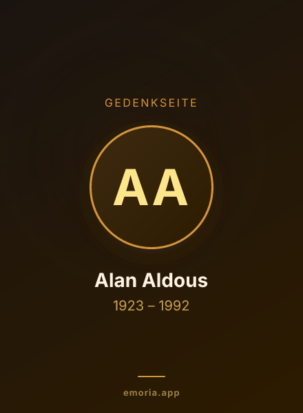Gedenkportrait von Alan Aldous