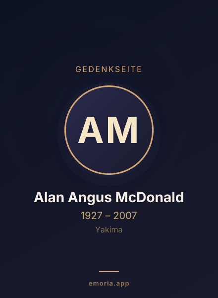 Gedenkportrait von Alan Angus McDonald