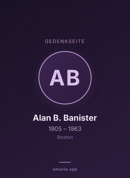 Gedenkportrait von Alan B. Banister