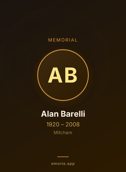 Memorial portrait of Alan Barelli
