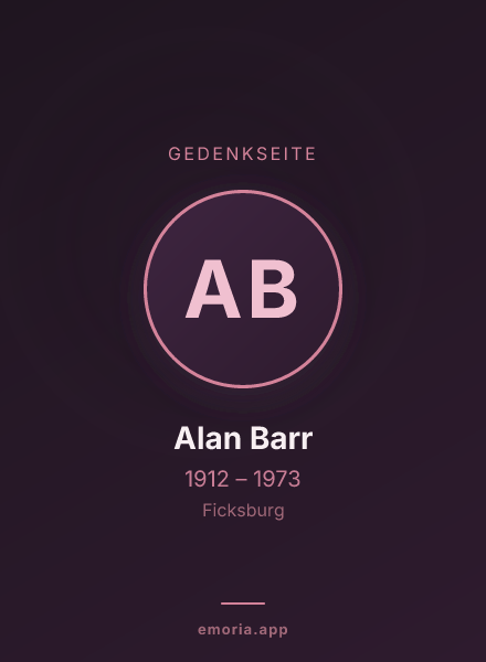 Gedenkportrait von Alan Barr