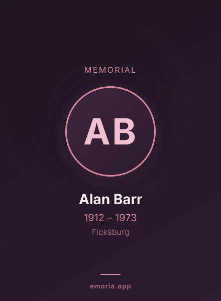 Memorial portrait of Alan Barr
