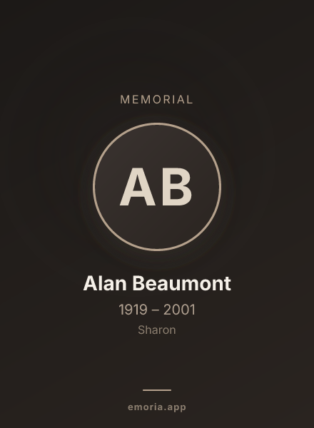 Memorial portrait of Alan Beaumont