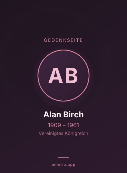 Gedenkportrait von Alan Birch