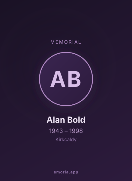 Memorial portrait of Alan Bold