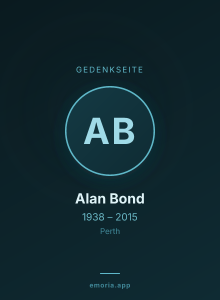 Gedenkportrait von Alan Bond