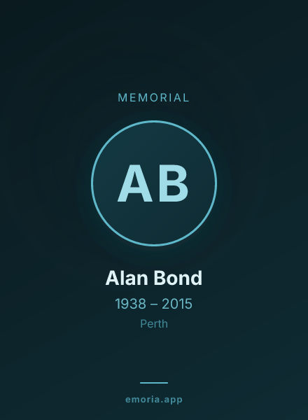 Memorial portrait of Alan Bond