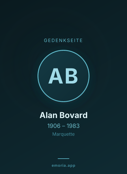 Gedenkportrait von Alan Bovard