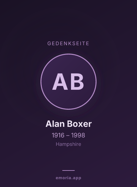 Gedenkportrait von Alan Boxer