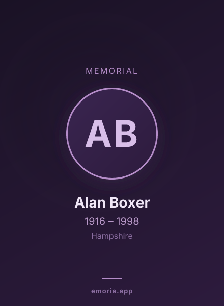 Memorial portrait of Alan Boxer
