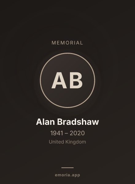 Memorial portrait of Alan Bradshaw