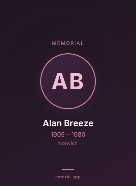 Memorial portrait of Alan Breeze