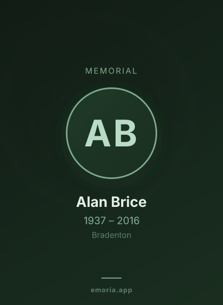 Memorial portrait of Alan Brice