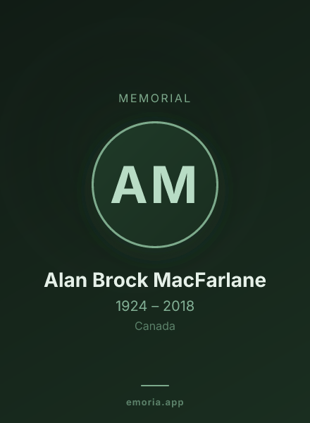 Memorial portrait of Alan Brock MacFarlane