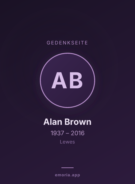 Gedenkportrait von Alan Brown