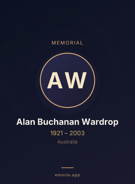 Memorial portrait of Alan Buchanan Wardrop