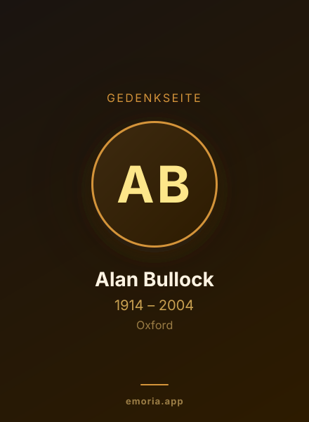 Gedenkportrait von Alan Bullock