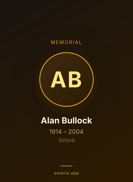 Memorial portrait of Alan Bullock