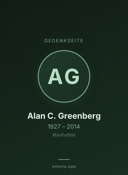 Gedenkportrait von Alan C. Greenberg