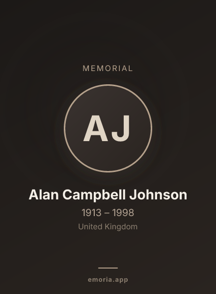 Memorial portrait of Alan Campbell Johnson