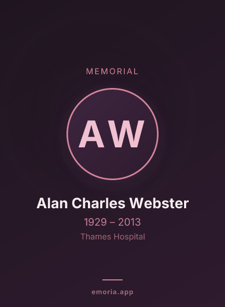 Memorial portrait of Alan Charles Webster