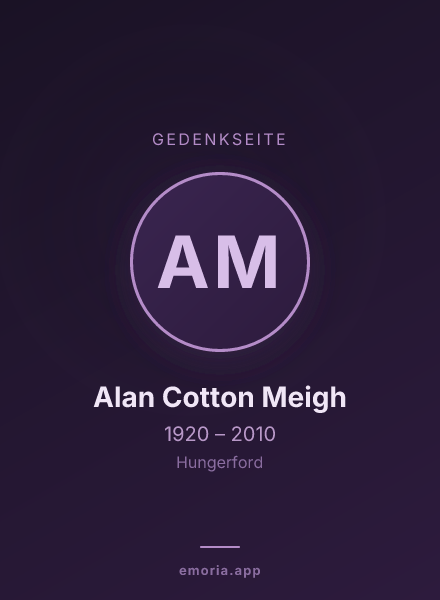 Gedenkportrait von Alan Cotton Meigh