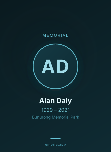 Memorial portrait of Alan Daly