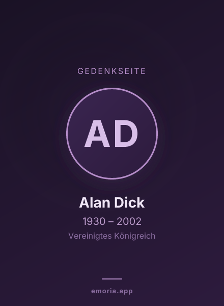 Gedenkportrait von Alan Dick