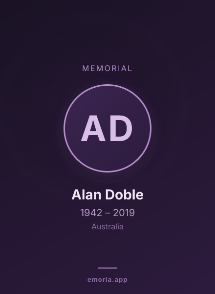 Memorial portrait of Alan Doble