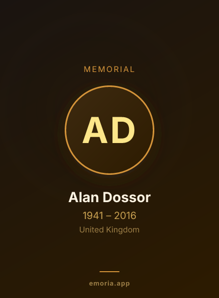 Memorial portrait of Alan Dossor