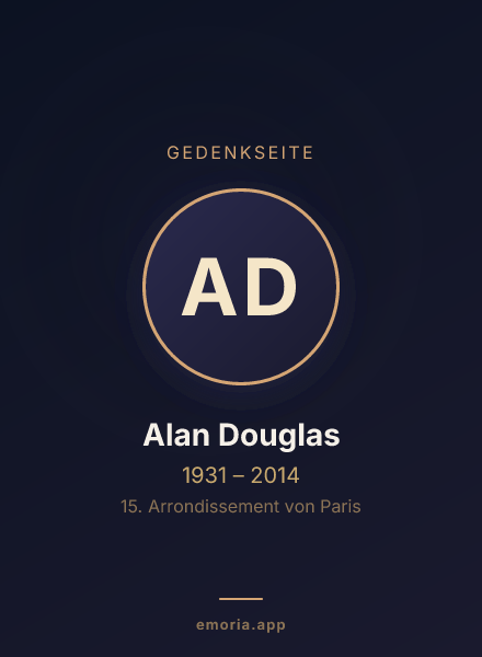 Gedenkportrait von Alan Douglas