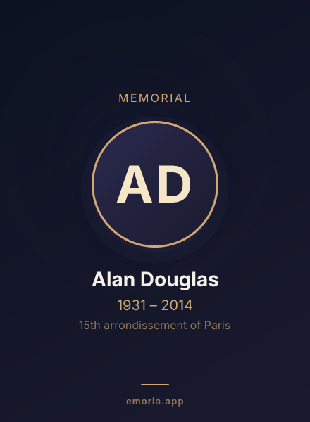 Memorial portrait of Alan Douglas