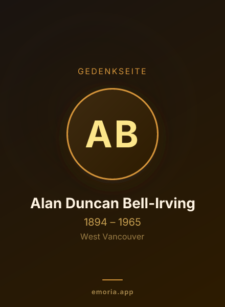 Gedenkportrait von Alan Duncan Bell-Irving