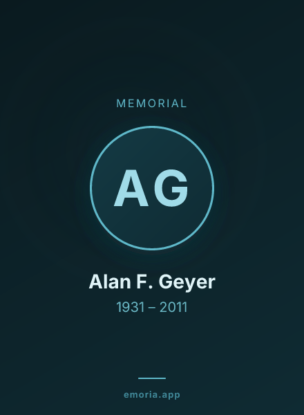 Memorial portrait of Alan F. Geyer