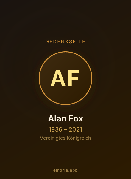 Gedenkportrait von Alan Fox