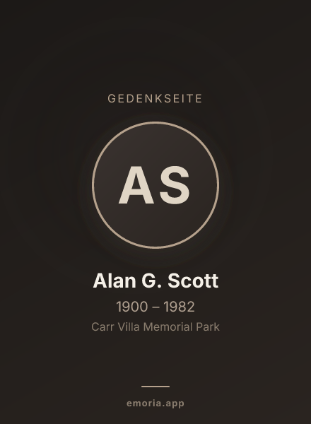 Gedenkportrait von Alan G. Scott