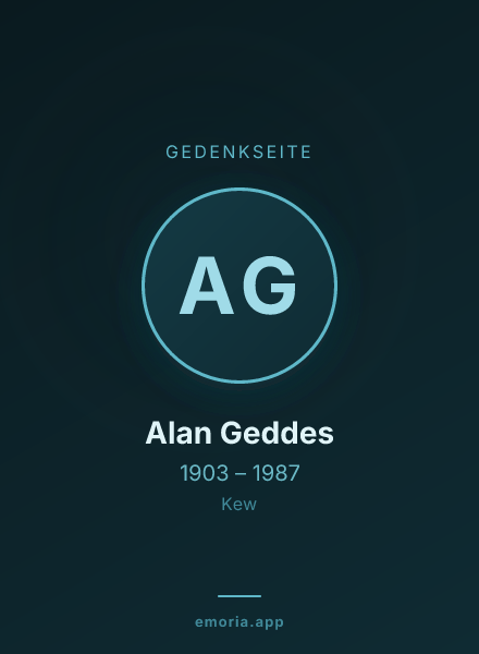 Gedenkportrait von Alan Geddes