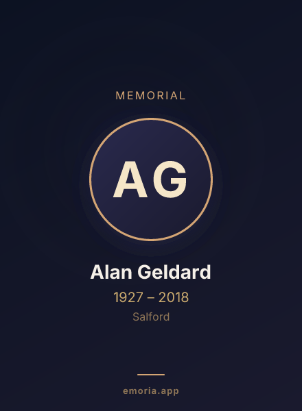 Memorial portrait of Alan Geldard