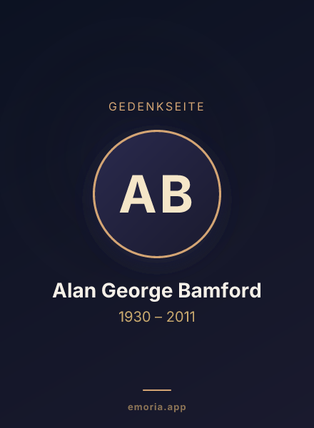 Gedenkportrait von Alan George Bamford