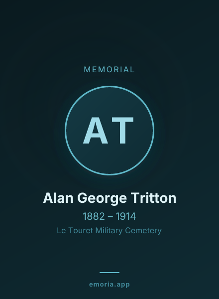 Memorial portrait of Alan George Tritton
