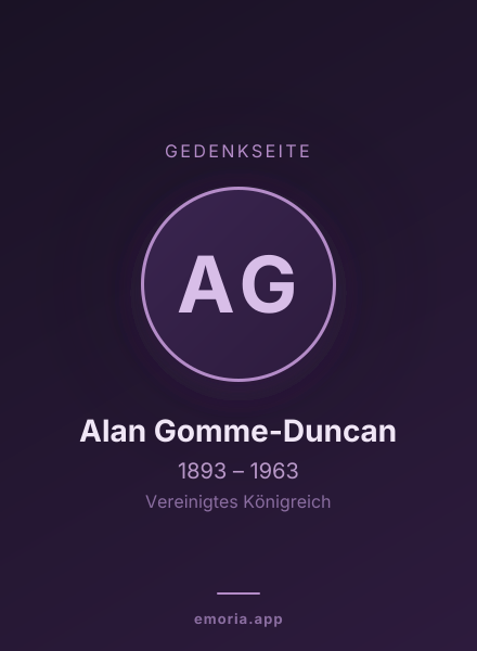 Gedenkportrait von Alan Gomme-Duncan
