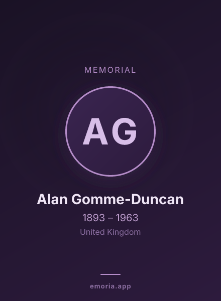 Memorial portrait of Alan Gomme-Duncan