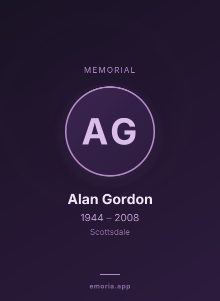Memorial portrait of Alan Gordon