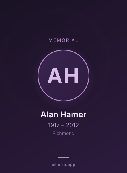 Memorial portrait of Alan Hamer