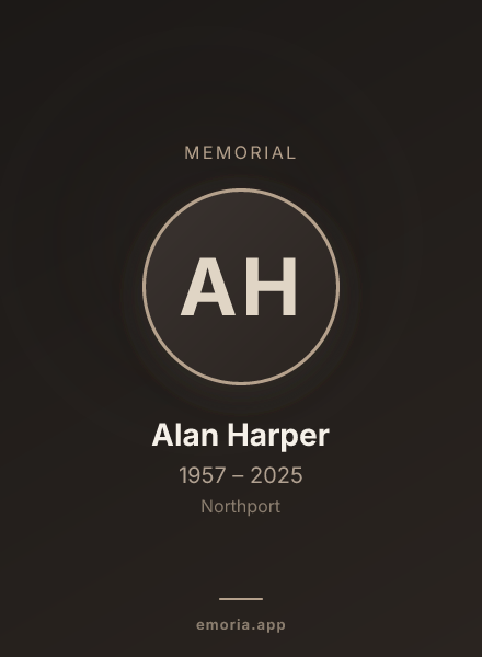 Memorial portrait of Alan Harper